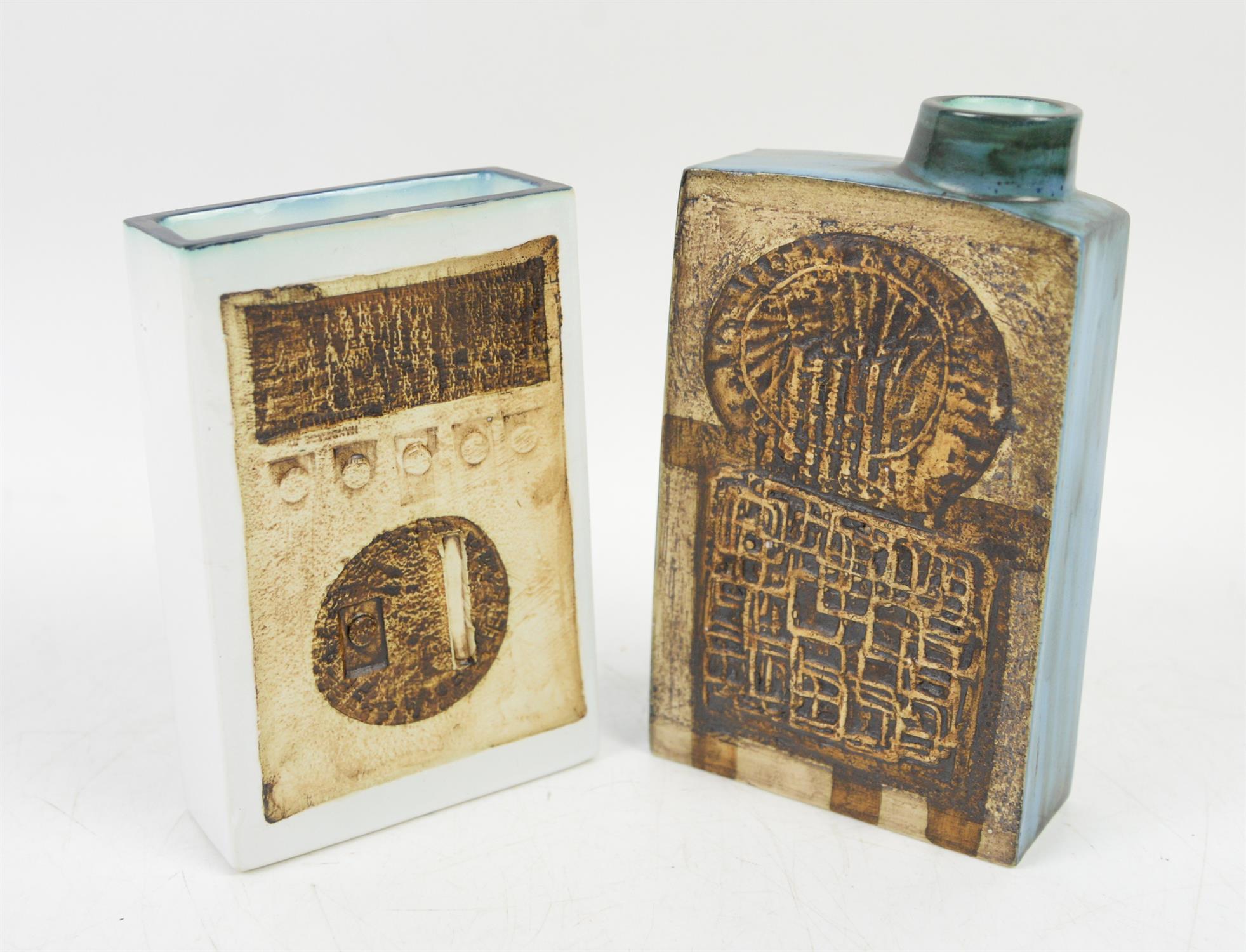 Troika pottery chimney slab vase, marked 'Troika St. Ives England' and with artist's monogram to - Image 2 of 3