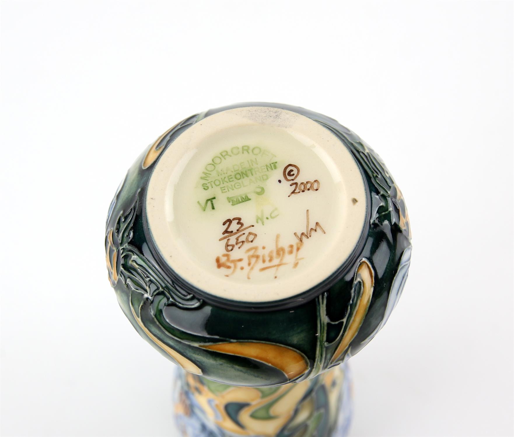 Moorcroft Pottery 'Montana Cornflower' pattern gourd shape vase, limited edition 23/650, - Image 4 of 4