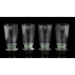 Set of four Lalique 'Dampierre' design water glasses, etched R. LALIQUE France mark, 12 cm high