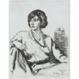 Llewellyn Petley Jones (1908-1986). Portrait of Miss Tracey Wallace. Etching, number 3. Titled,