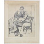 Joe Stefanelli (American, 1921-2017), portrait of a solider. Pencil. Signed lower right. 42.