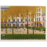 After Francois Ledan (b. 1949), French town square. Limited-edition print. Signed and numbered