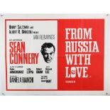 James Bond From Russia With Love (R-1963) British Quad film poster, red & white version,
