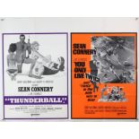 James Bond Thunderball / You Only Live Twice (R-1968) British Quad film poster, folded,