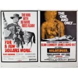 James Bond Goldfinger / For a Few Dollars More (R-1969) British Quad double bill film poster in two