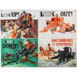 James Bond Thunderball (1965) Advance British Quad film poster, The design features two panels of