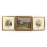 Pictures, to include: watercolour depicting a country house, framed and glazed, 19 x 24cm; two