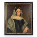 Nineteenth-century English School, portrait of a lady. Oil on canvas. Framed. Image size 75 x 62cm.
