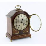 Late 19th / early 20th century mahogany bracket clock in the Regency style, the twin train movement