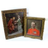 Prints, to include: print after portrait of an army officer, foliate gilt frame, frame size 50 x