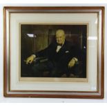 Frost & Reed framed print of Winston Churchill, "We are all defending a cause" published 1943,