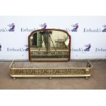 Early 20th century mahogany and boxwood strung shaped wall mirror, with bevelled plate, 66 x 83 cm,