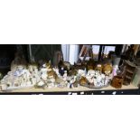 Crested china, including W.H. Goss, a pair of duck figures with ducklings, other jars,