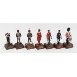 Six Sentry Box Models 'Ceremonial Full Dress' figures - Oxfordshire Yeomanry, The Scots Guards,