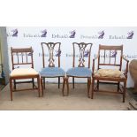 Pair of mahogany Chippendale style dining chairs, mahogany open armchair and another chair, (4),