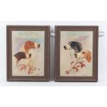 H. Hawthorn, pair of oil canvas pictures, 'English Setters' and 'Pointers', framed, 37 x 26cm each.