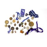 Silver rotary masonic medal and a large quantity of medals including sporting