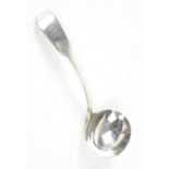 English provincial York silver sauce ladle in the fiddle pattern by James Barber and William
