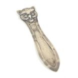 Norwegian silver 830 grade novelty bookmark with head of an owl