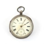 Isle of Man by D and C Kee silver pocket watch, movement by D and C Kee Ramsey and Peel Isle of Man