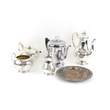 Silver plated tea set and other plated ware