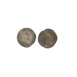 Two Elizabeth I hammered coins, sixpence 1581 and 1582