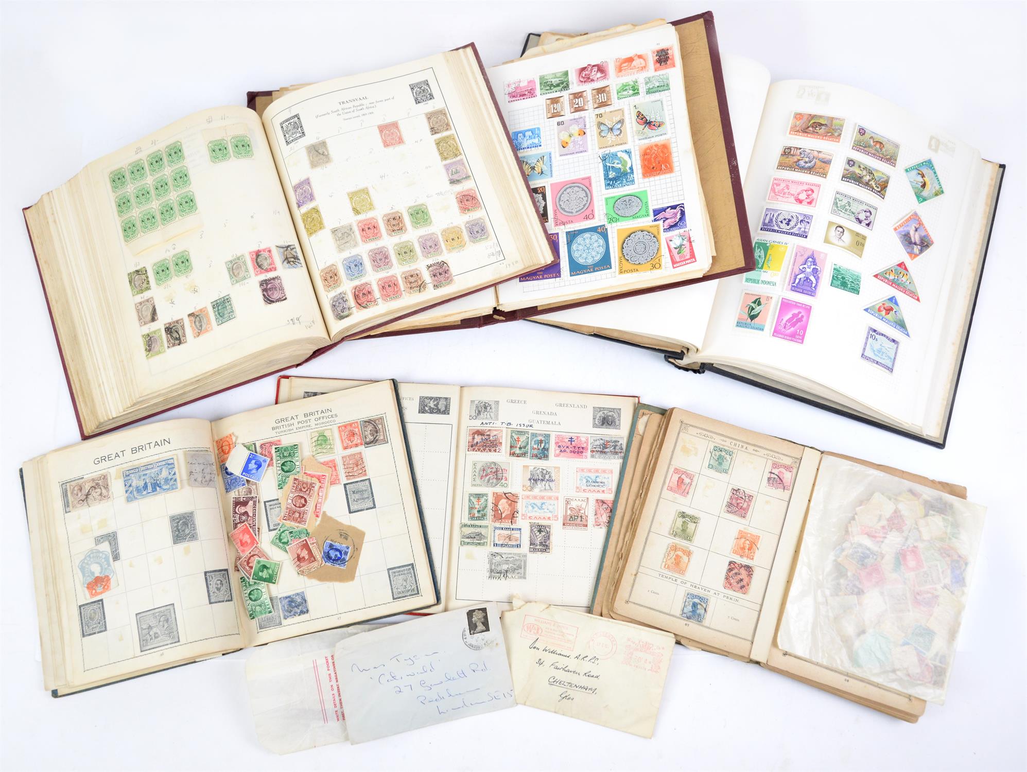 World Stamps in Albums(6), mostly used, pre 1970's