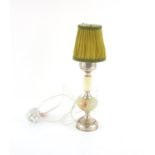 Continental silver 800 grade and onyx 1940/50's table lamp