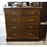 Early 20th century mahogany chest of drawers, retailed by Maple & Co., with two short and three