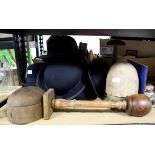 Battersby Bowler hat, a G.A. Dunn bowler hat, later similar hats and various stands Purchased for