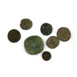 Selection of 7 Roman coins with variety of rulers