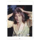 Rod Stewart Photograph, hand signed in black pen at bottom, with certificate of authenticity,