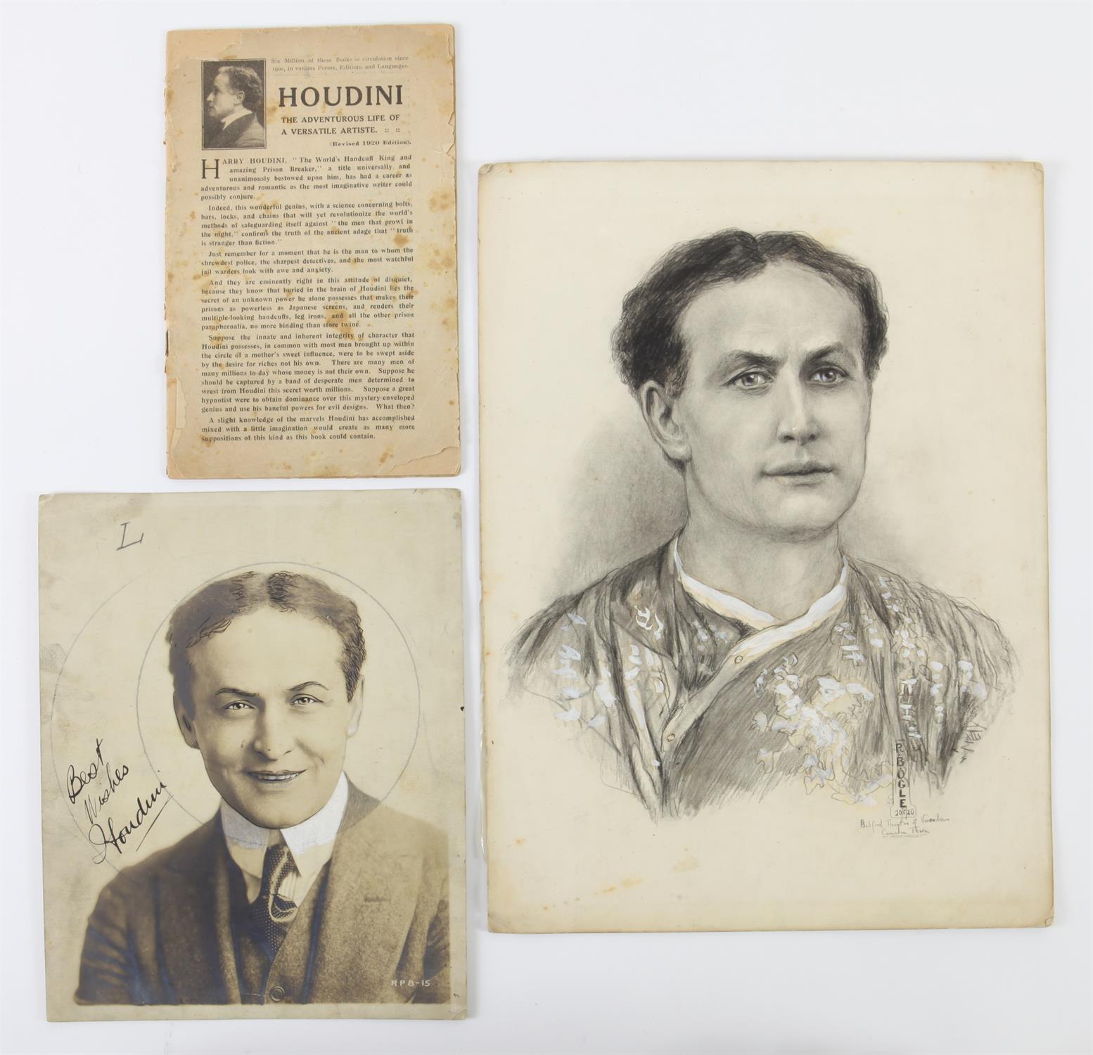 Harry Houdini (1874-1926) Hungarian-American Magician & Escapologist. Vintage hand signed photo