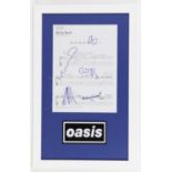 Oasis - English Rock Band, A song sheet for 'My Big Mouth' signed by the band including Noel and
