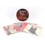 Collection of 7, 7 inch vinyl 45 records, to include Turkish Blue Odeon Beatles 'she loves you' and