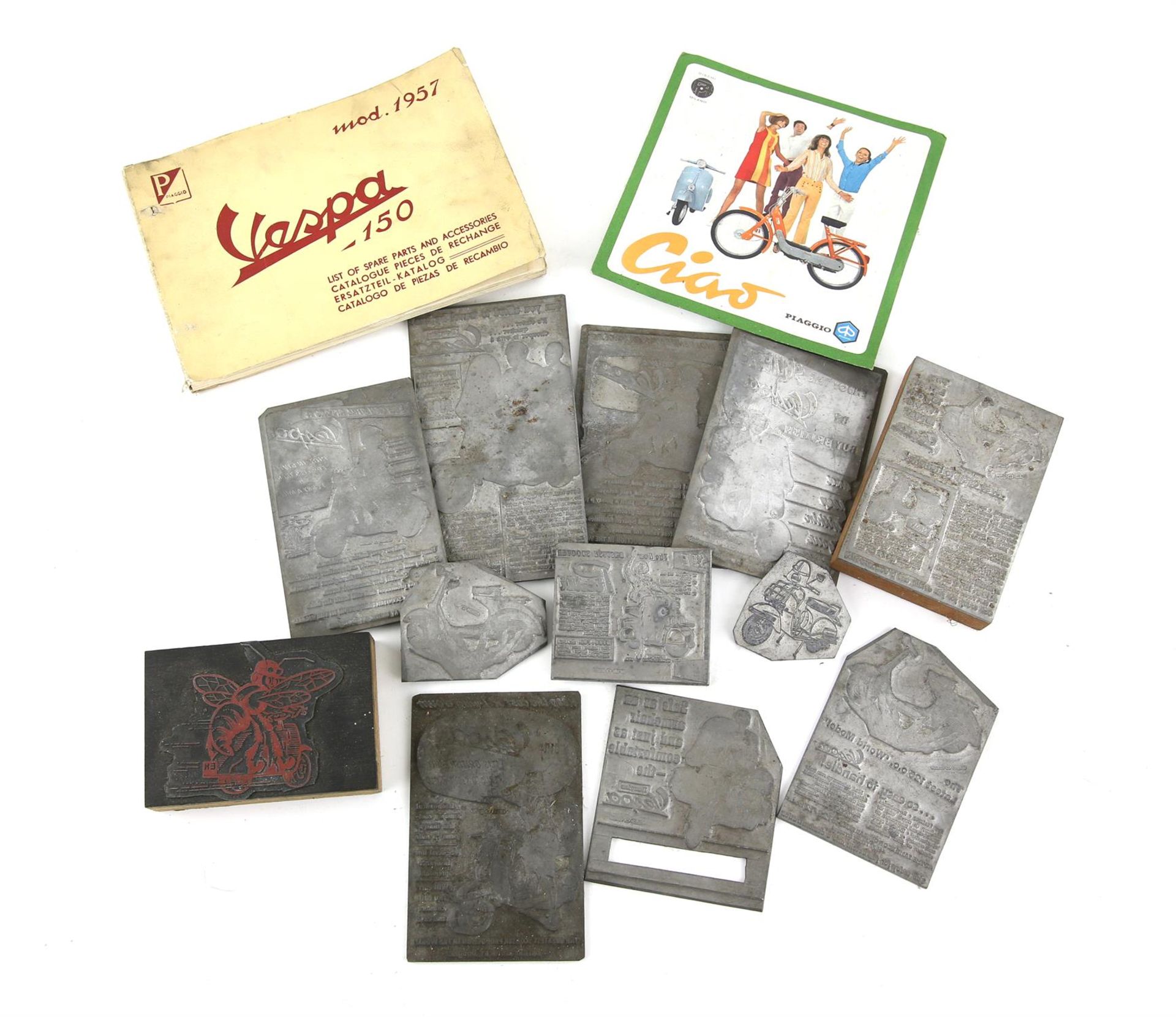 Large quantity of vintage Vespa and other scooter-related ephemera, including 'Vespa - 150,