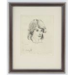 AMENDED ESTIMATE Llewellyn Petley-Jones (1908-1986). ‘Tricia’ Portrait of a lady. Etching, 1984.