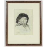 AMENDED ESTIMATE Llewellyn Petley-Jones (1908-1986). ‘The Fur Hat’. Etching, 1974.