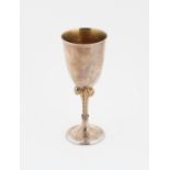Royal Wedding commemorative silver goblet with Prince of Wales feathers stem and inscribed on the