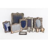 Collection of 11 silver mounted photograph frames, various dates and makers