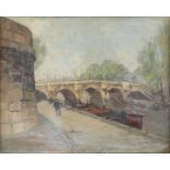 Alexandre Gabriel Gaillard-Deschamps (twentieth century), Paris river scene with bridge, signed,