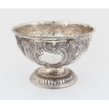 Edward VII spiral fluted silver rose bowl by the Alex Clark Manufacturing Company,