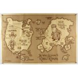 David Horsey (twentieth century), 'The World According to Ronald Reagan'. Satirical printed map,