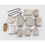 AMENDED DESCRIPTION Victorian silver vesta case, in the form of a pill box, with serrated edge,