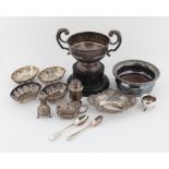 Silver presentation cup, London 1905, 10.6oz, 330gm, bottle coaster, Sheffield 1988,
