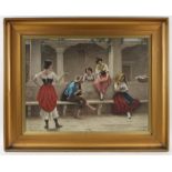 After Eugen de Blaas (1843-1931), set of three hand-coloured prints. Framed and glazed,