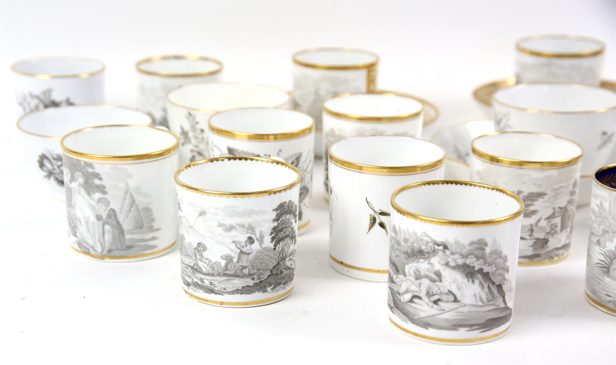 Eight Spode bat printed tea cups and saucers, another two bat printed coffee cans and saucers, - Image 3 of 4