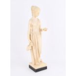 Ivory-coloured resin sculpture in the form of Hebe Goddess of youth and cup bearer to the Greek