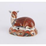 Royal Crown Derby doe paperweight, marked on base , LVII and "designed exclusively for the Royal