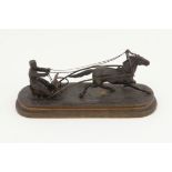 Bronze Group of a Troika Sleigh, After the model by Vasilii Grachev, On an oblong naturalistic base,